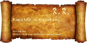 Kapitán Katalin névjegykártya